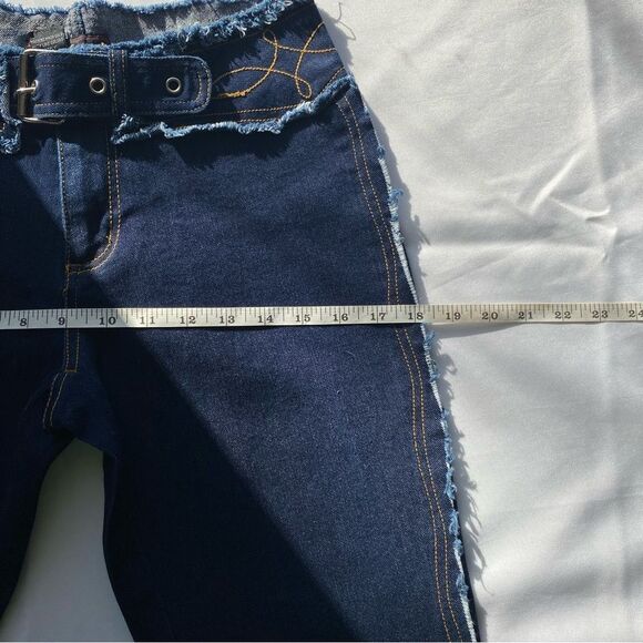 NWOT Deadstock Y2K Lazer Jeans Dark Wash Denim Flare Jeans Size 5 - Picture 15 of 16